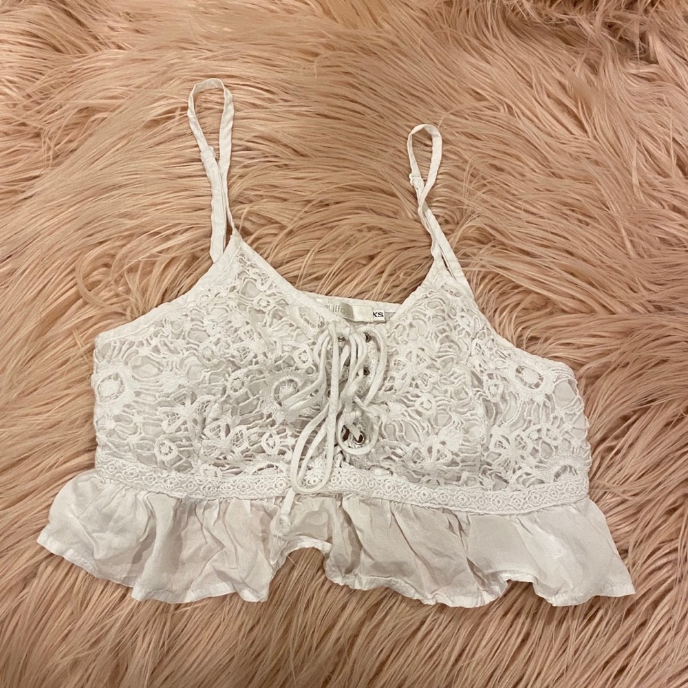 White Lace Crop Top